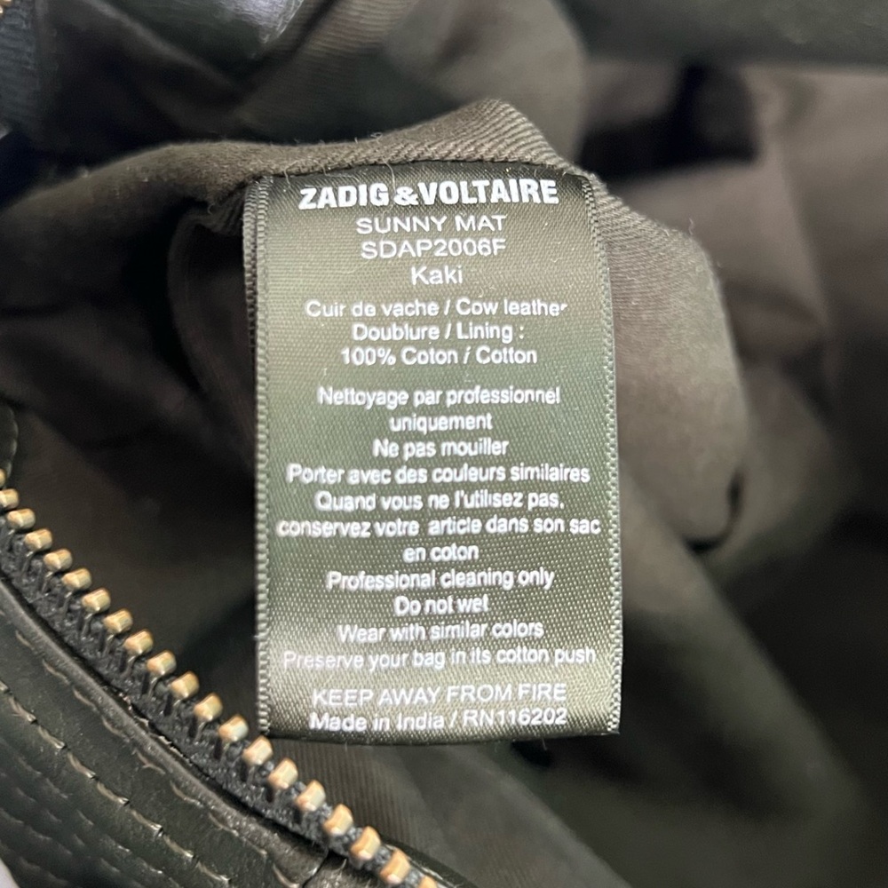 Zadig & Voltaire Sunny Mat Quilted Leather Handbag, Green - Picture 14 of 14